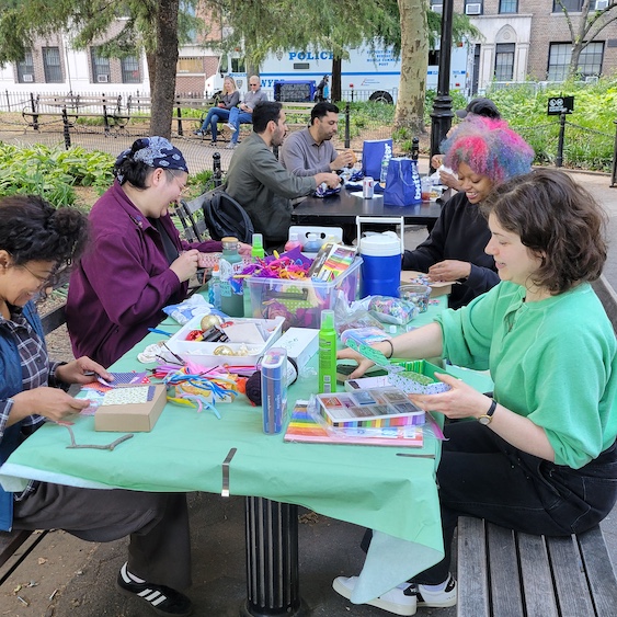 Outdoor art event in Washington Square Park